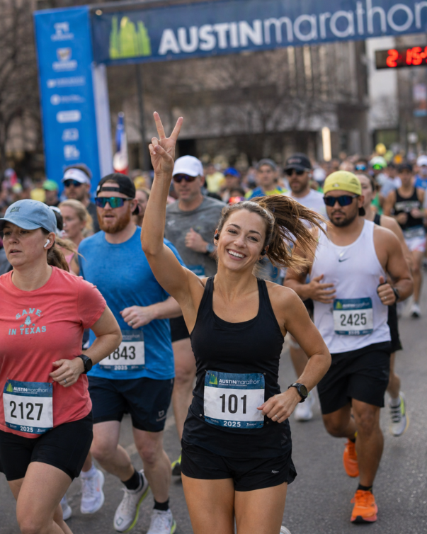Athlete crossing the finish line detected by ZebraSnap's AI with bib number and face recognized