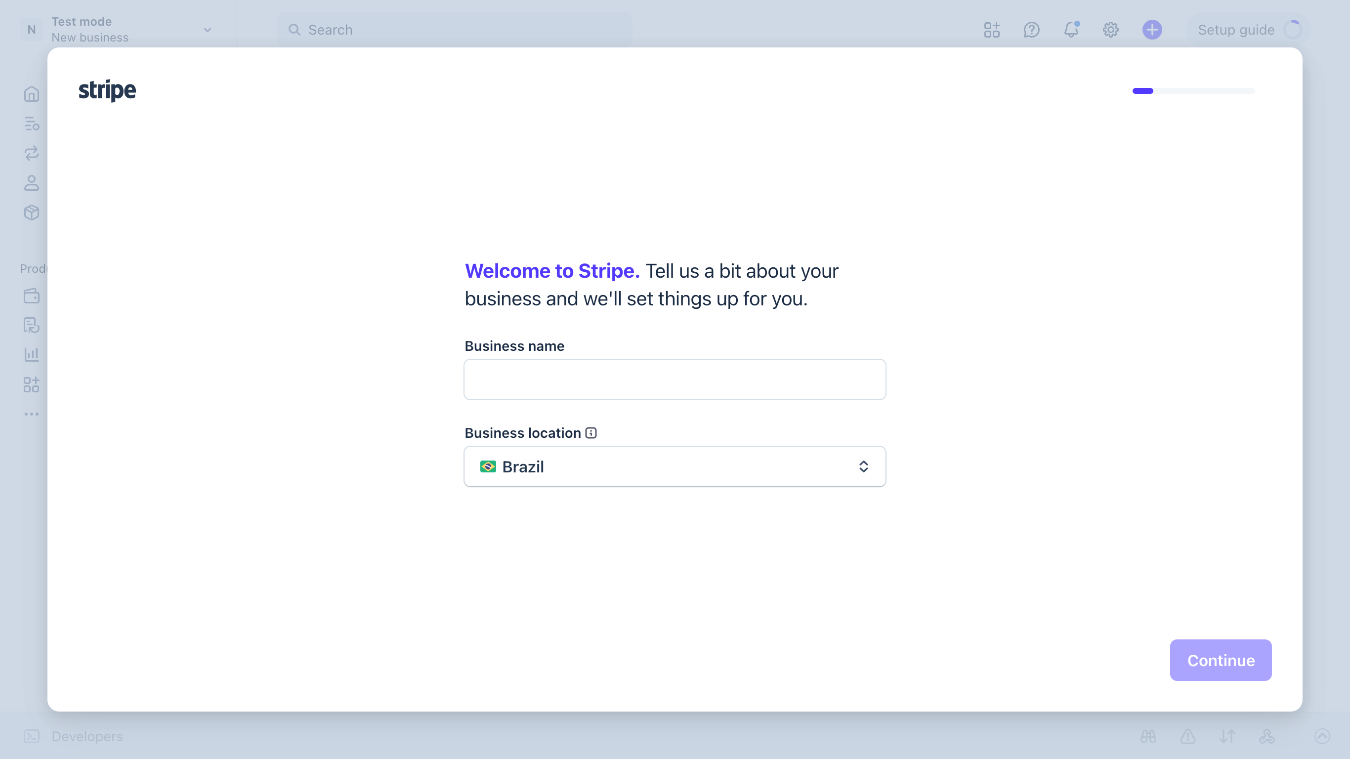 Stripe account activation / business details