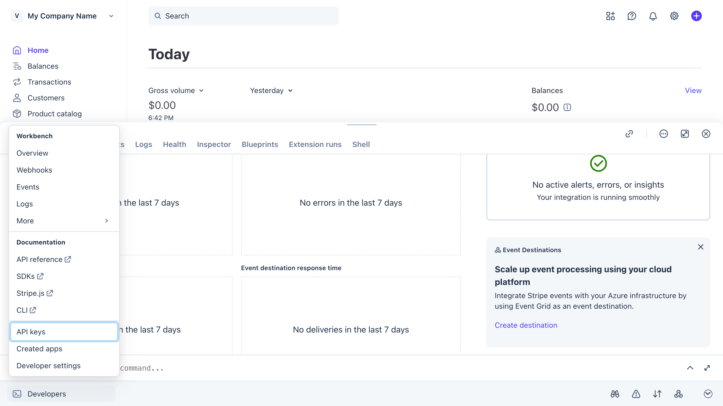 Stripe Dashboard → Developers → API keys