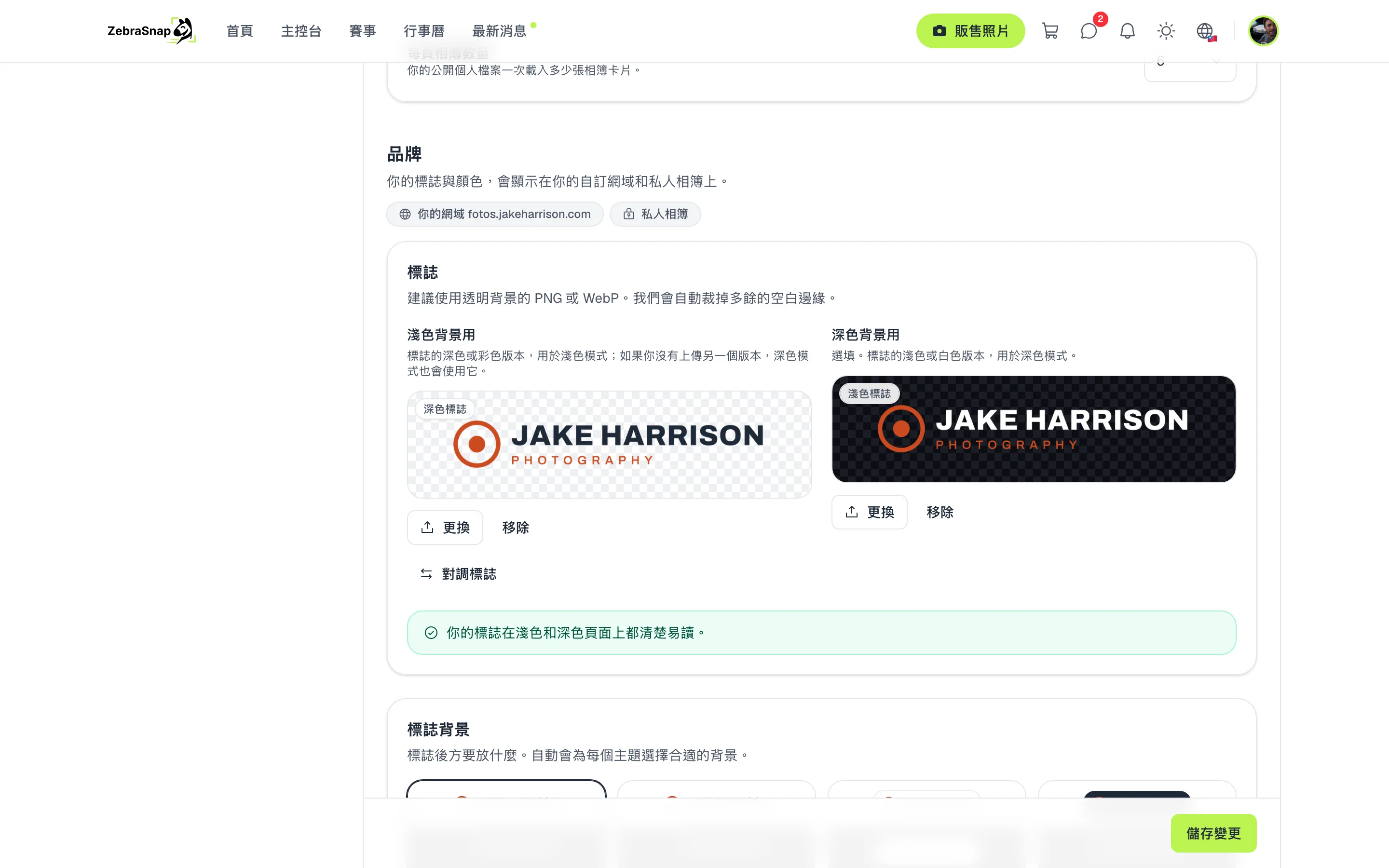 淺色與深色背景用的標誌