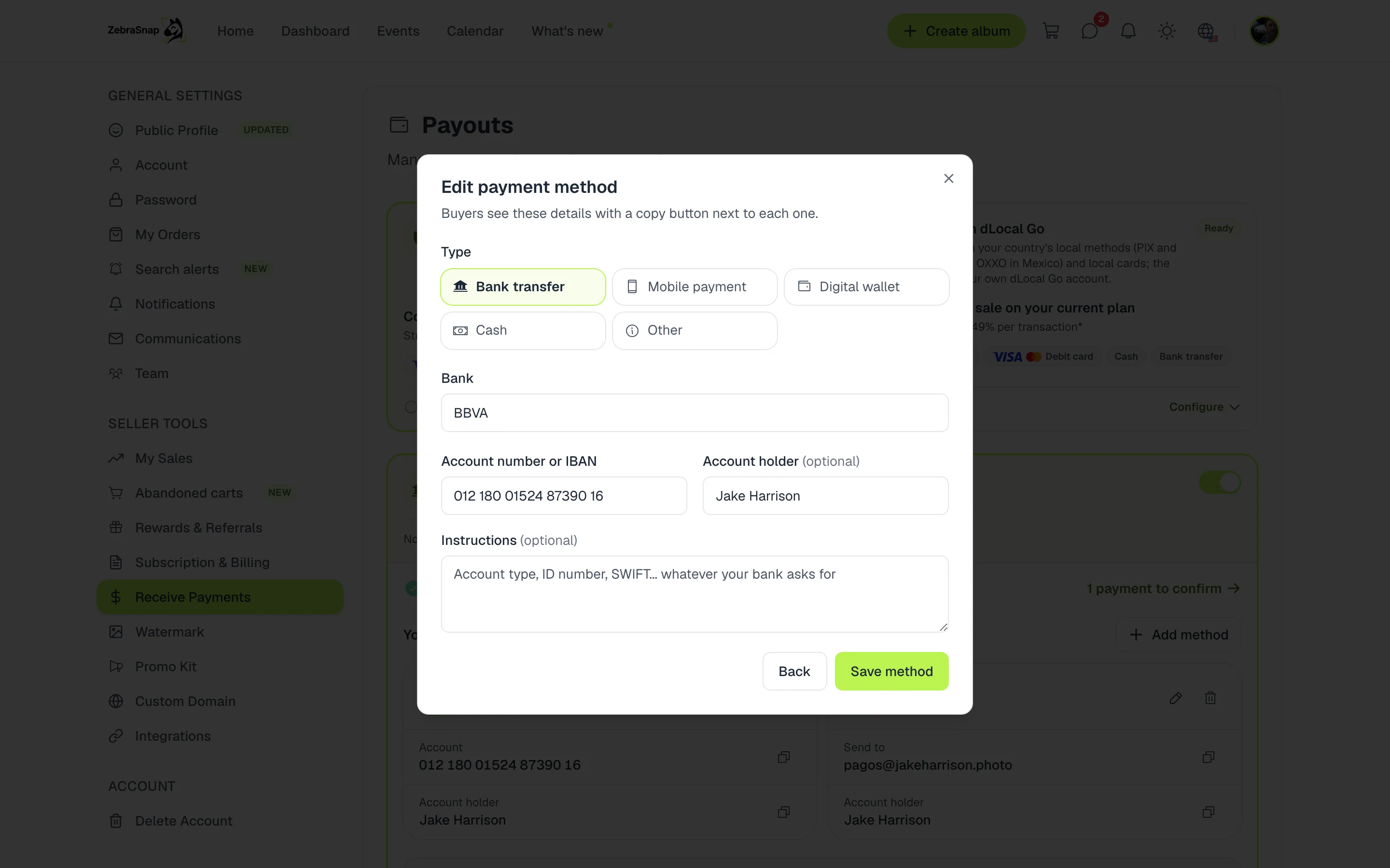 Add a payment method