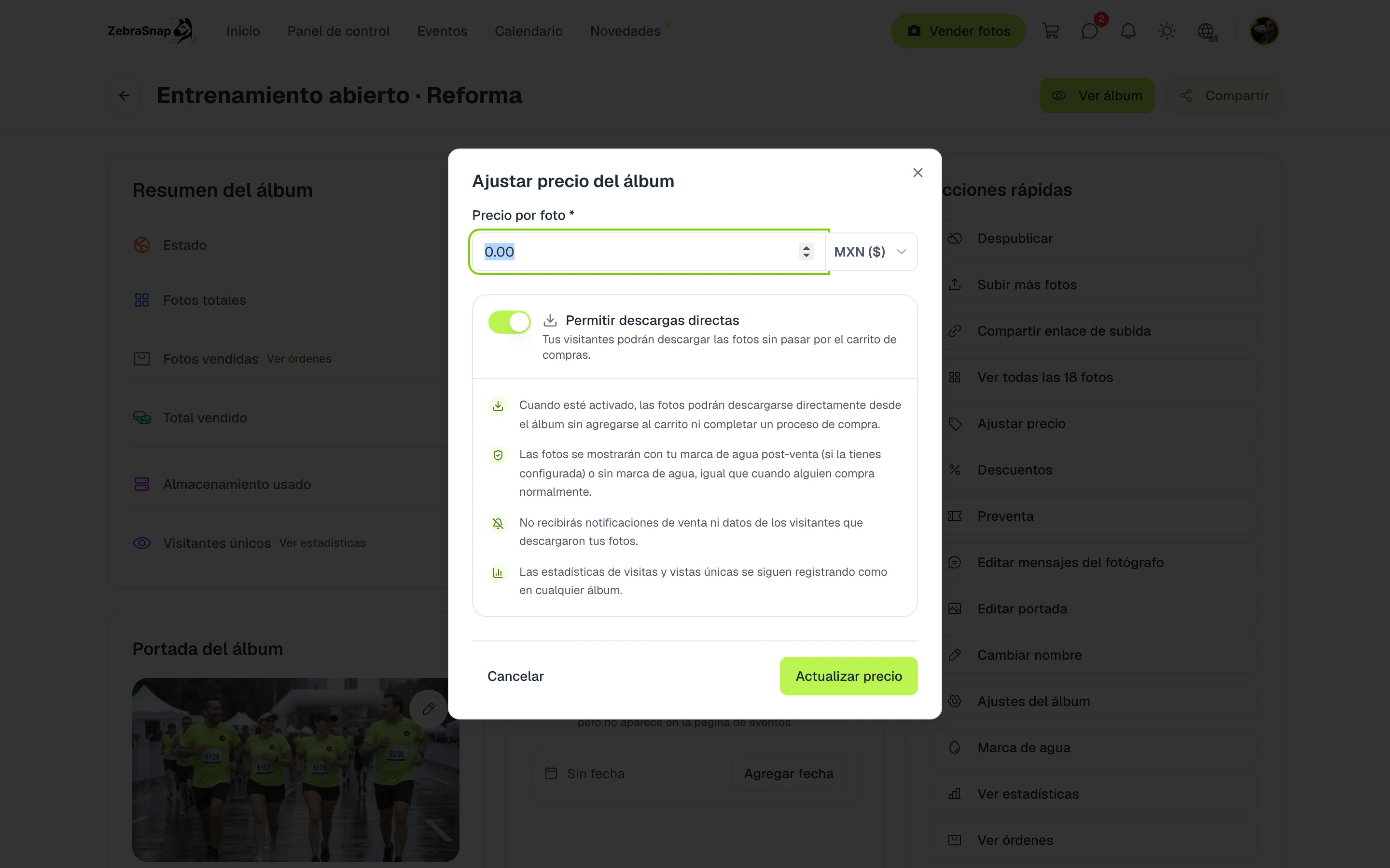 Ajustar precio