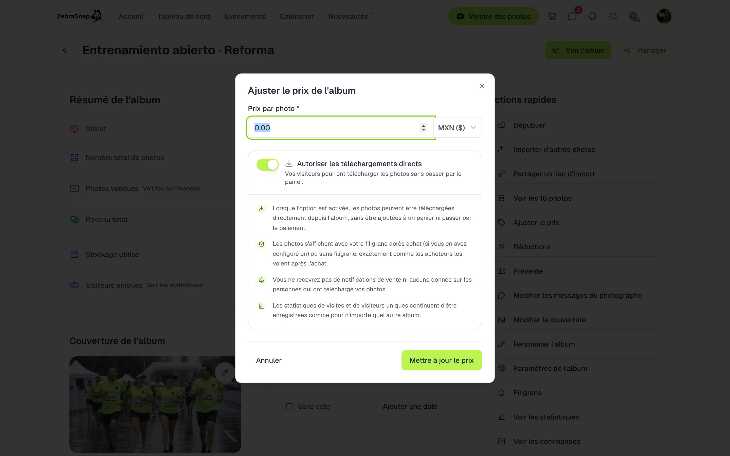 Ajuster le prix