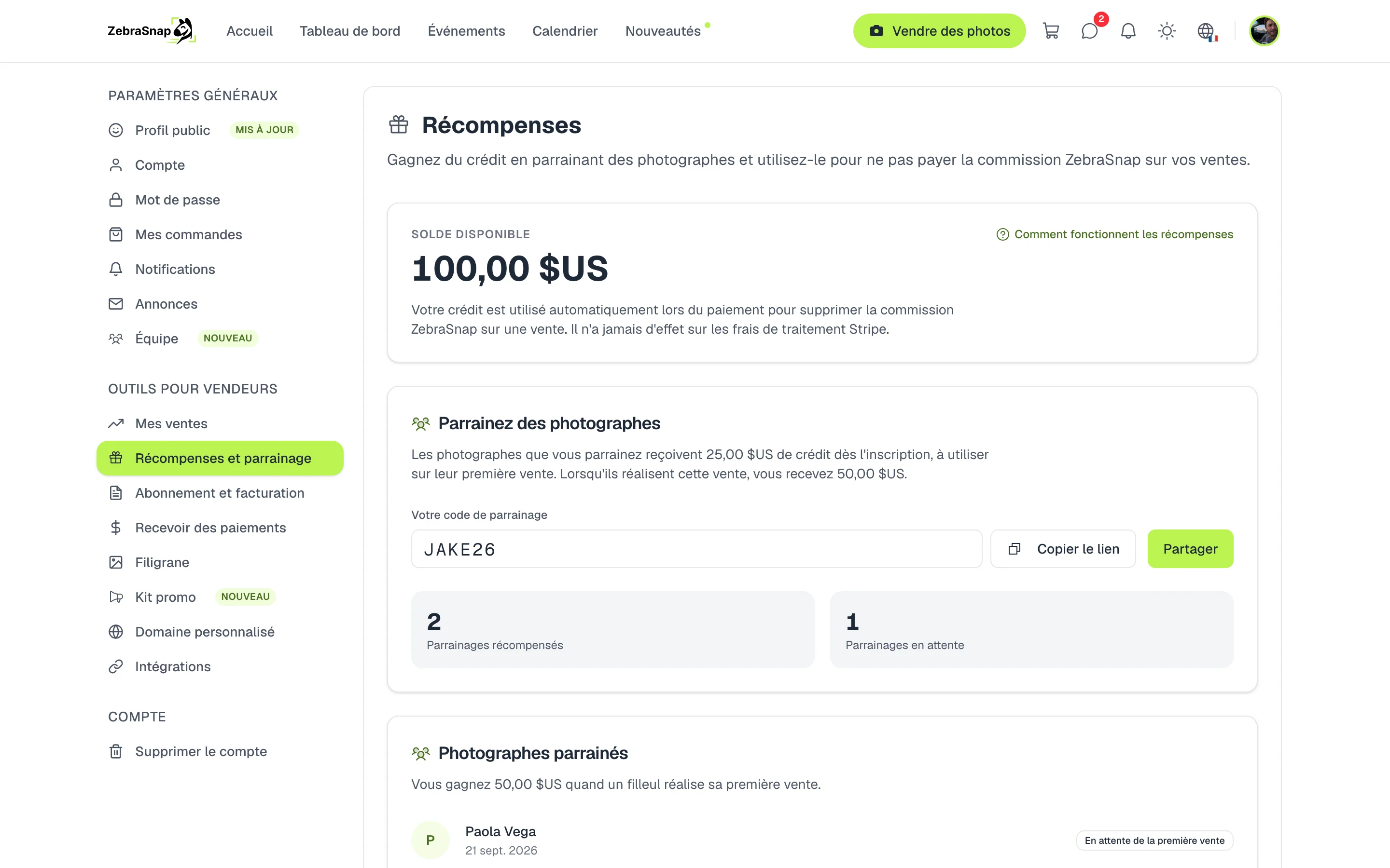 Récompenses
